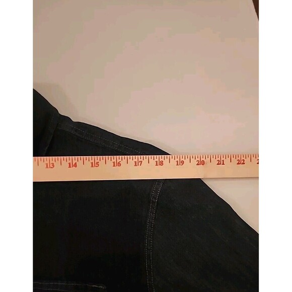 Wrangler Denim  Long Sleeve Button Up Shirt Mens Indigo Size M Pearl Snap Wester - Picture 8 of 10